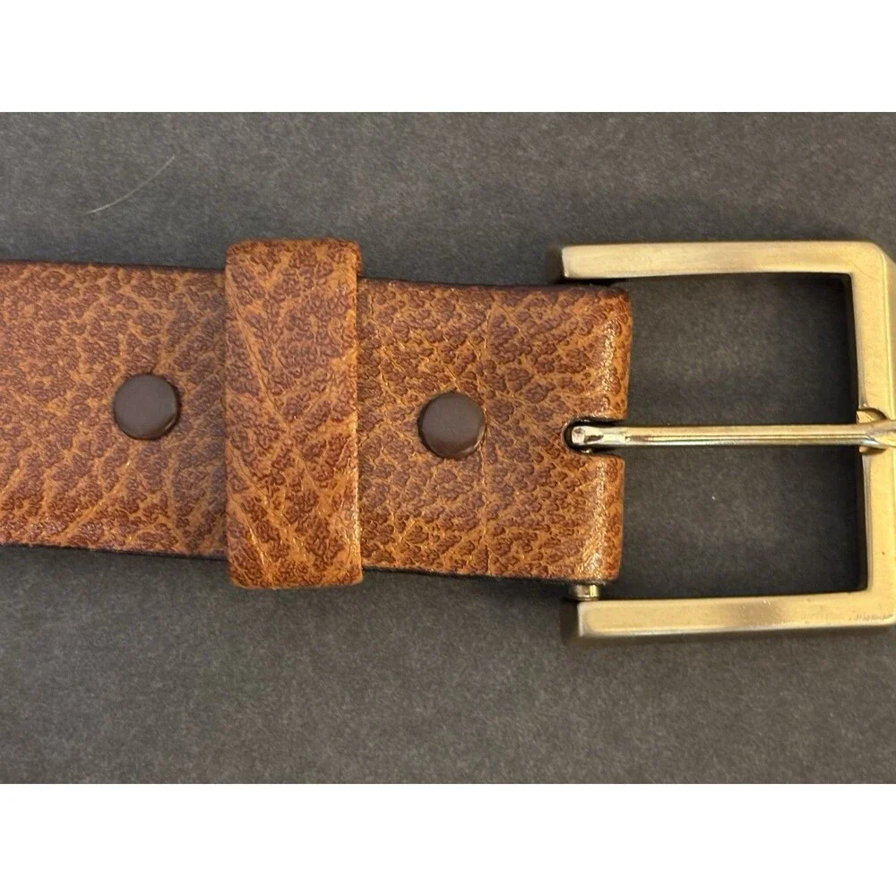 Men's Hickok Belt Makers Brown Leather Made On Cowhide Cashmere Suede Size 34